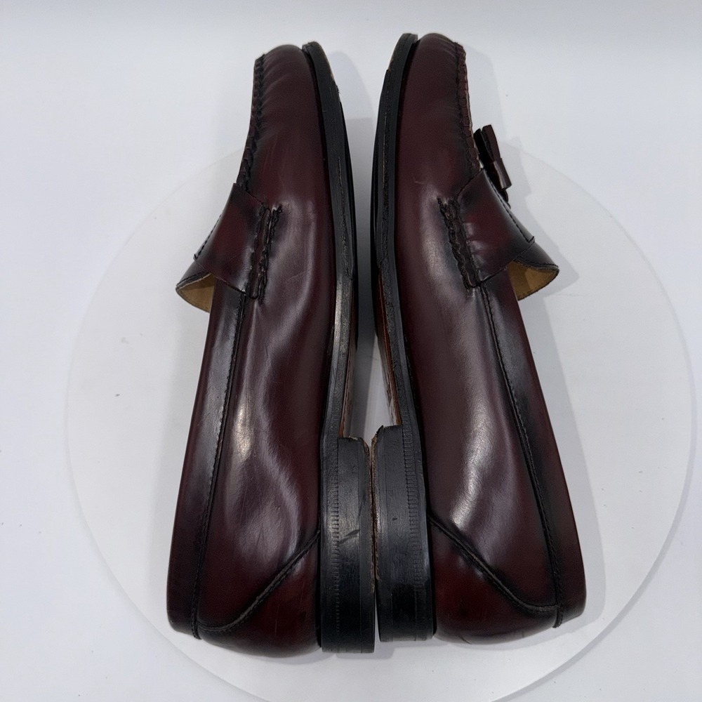 VIntage Nelson Bass Burgundy Tassel Loafers Leather size 9 Wide - Picture 4 of 8